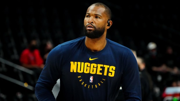 Nuggets center DeMarcus Cousins (4) warms up before a game.
